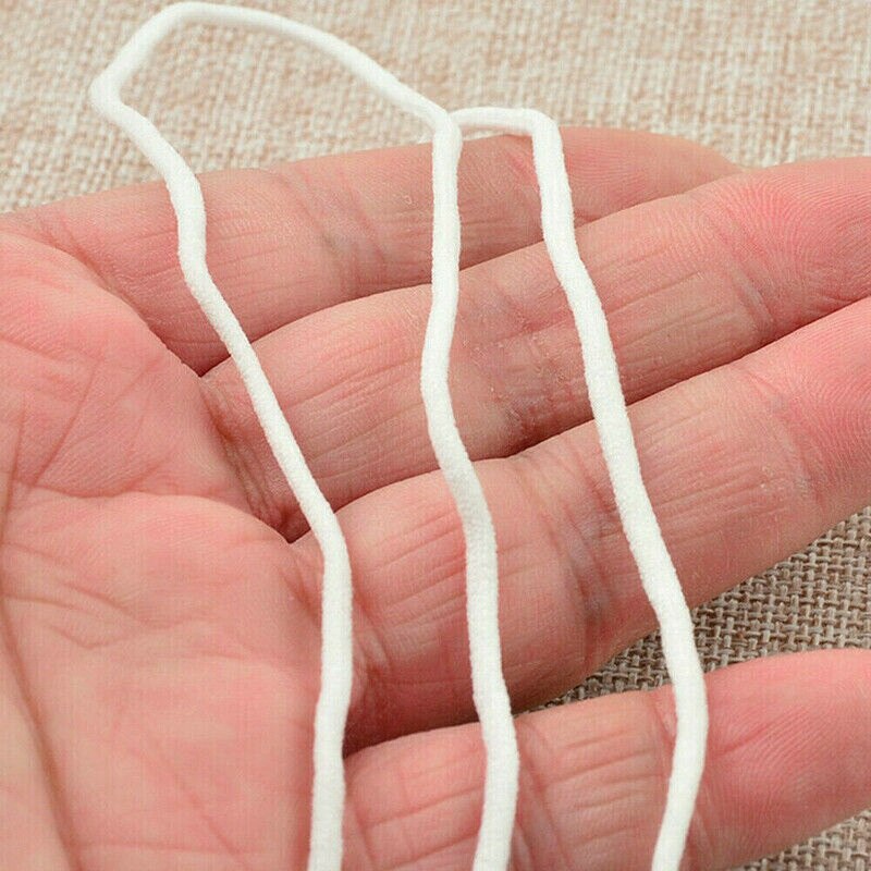 3Mm Zwart Wit Diy Gezichtsmasker Elastische Band Ronde Masker Elastische Koord Zachte Elastische Bands Rubber Oor Diy Masker naaien Accessoires