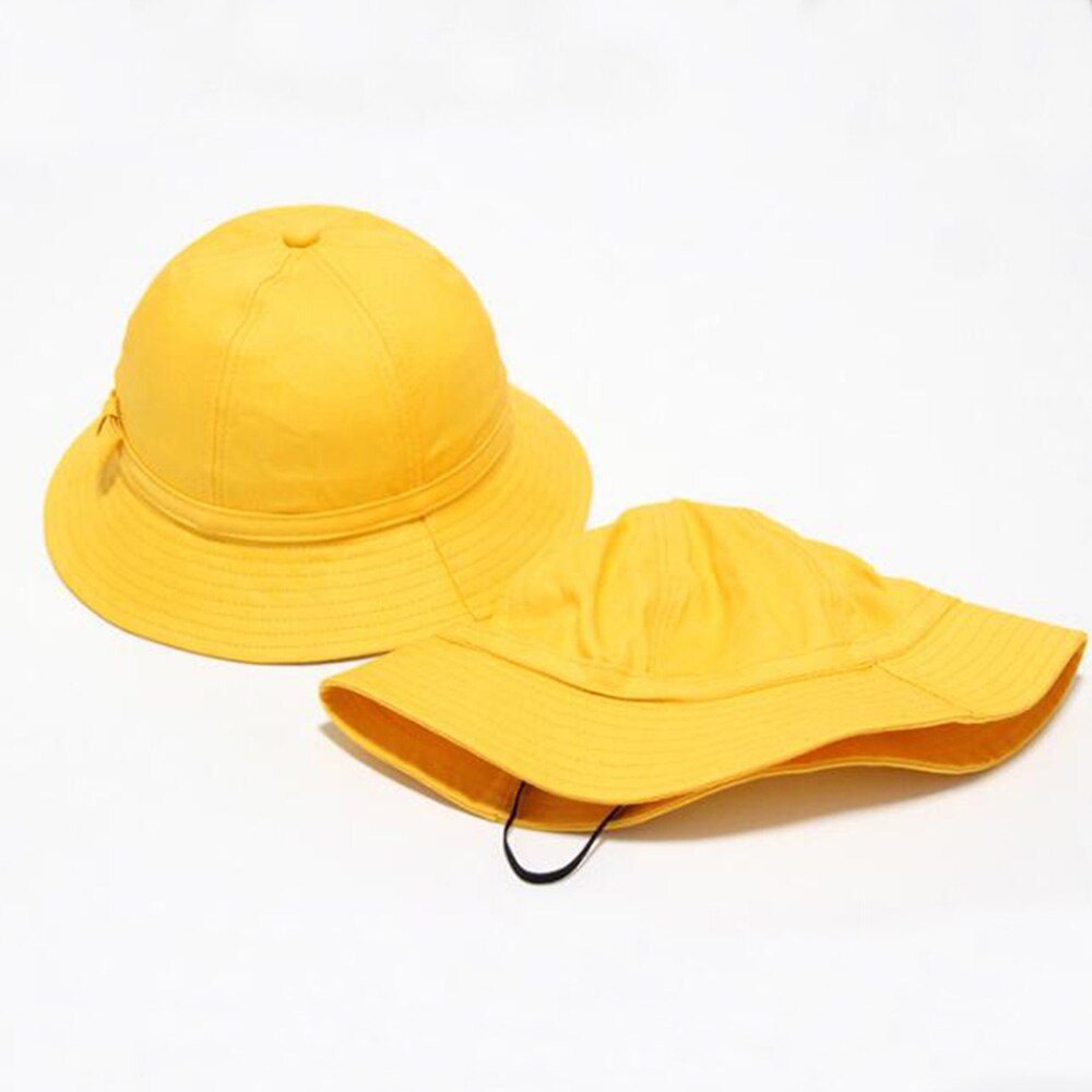 Cpas escolares para niños, sombrero amarillo para niños, pajarita para niños, sombrero de verano para playa, sombrero de cubo para niño y niña, 1-10 años, Japón