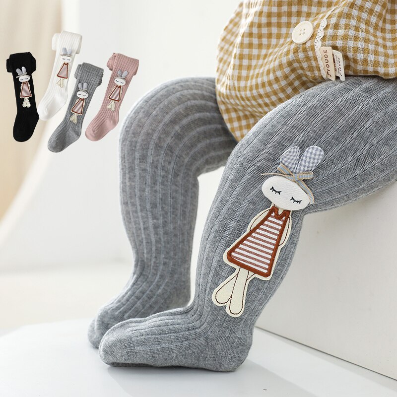 Girls Spring and Autumn Cotton High Elasticity Deodorant Korean Rabbit Eating Carrot Pantyhose