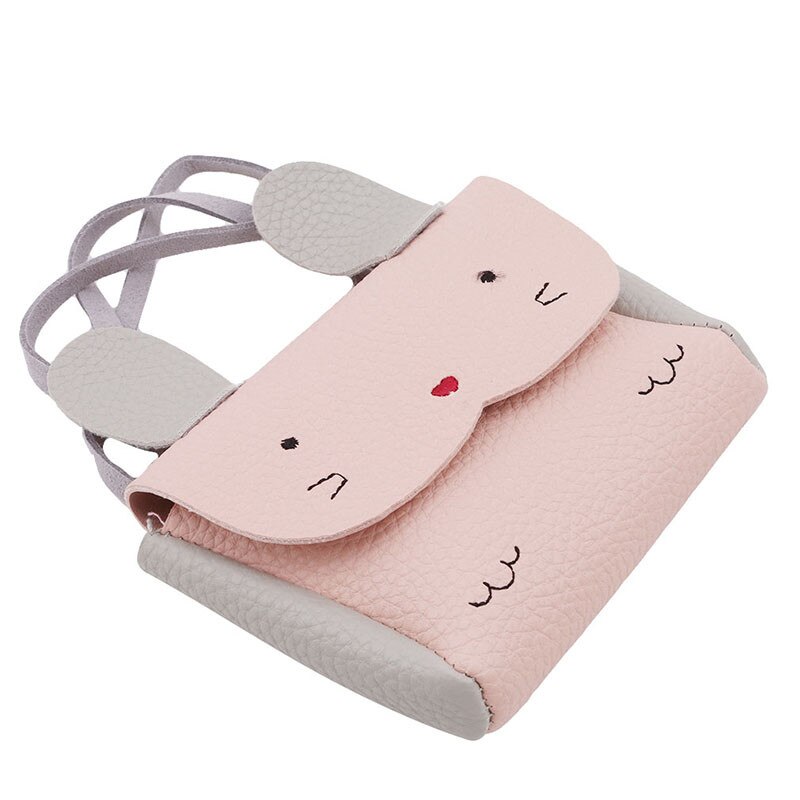 Girls PU Coin Purse Bag Wallet Kids Rabbit One Shoulder Bags Small Coin Purse Change Wallet Kids Bag: pink Style1