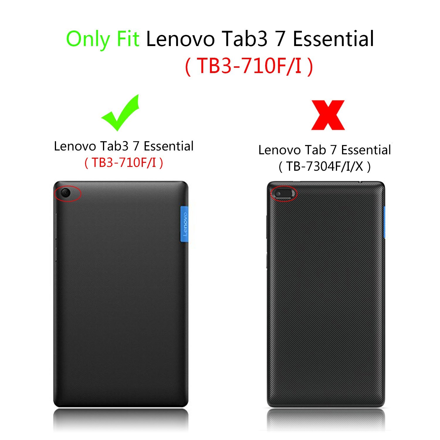 Étui en cuir pu pour lenovo tab 3 7 essential 3 étui 710 rabat flexible 710i fin 710f tb3-710f support