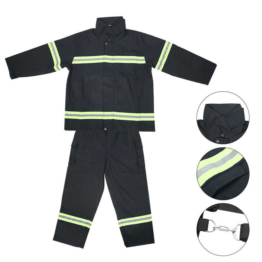Feuer ausrügestochen Flammschutzmittel Feuerfeste Hitzebeständigen Feuerwehr Schutz Kleidung Reflektierende Mantel Hosen Feuer Beständig Kleidung