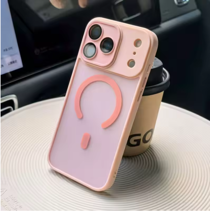 Original Matte Clear Lens Protect For Magsafe Phone Case For iPhone 17 17 Air 17Pro 17 Pro Max Magnetic Wireless Charge Cover: Pink / iPhone17