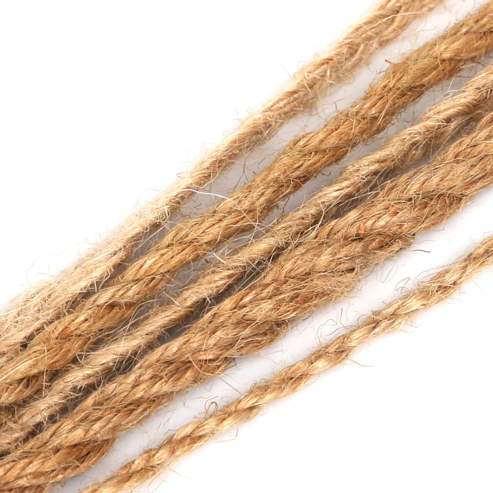 2/4/6mm säckväv band 5m/ parti naturligt hessian jute garn rep för diy rustik bröllop julfest dekoration tillbehör