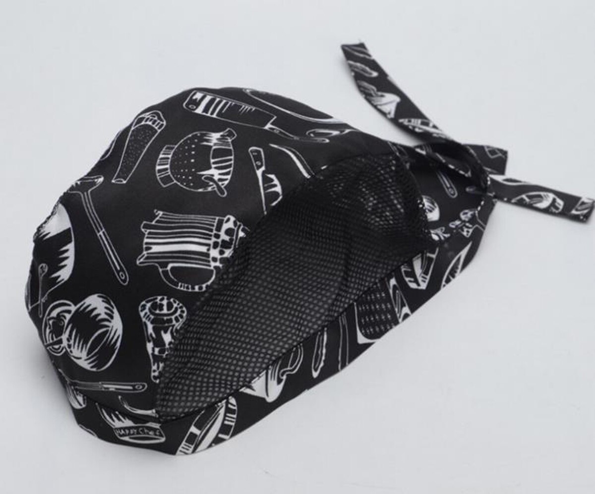 Chapeau de serveur unisexe 6 Styles, casquette de travail en maille réglable, chapeau de Pirate respirant pour Chef de Restaurant: C