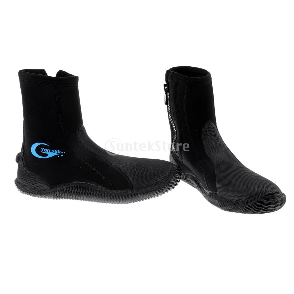 5mm neoprene subacqueo immersione muta stivali con cerniera scarpe calde antiscivolo Snorkeling Surf pesca sport acquatici invernali pinne da nuoto: US Size 10