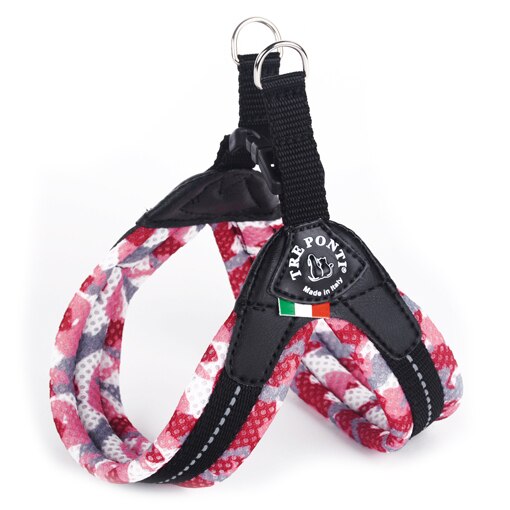 tre Ponti Fibbia pequeño Perro arnés de Malla camuflaje rosa talla 1´5