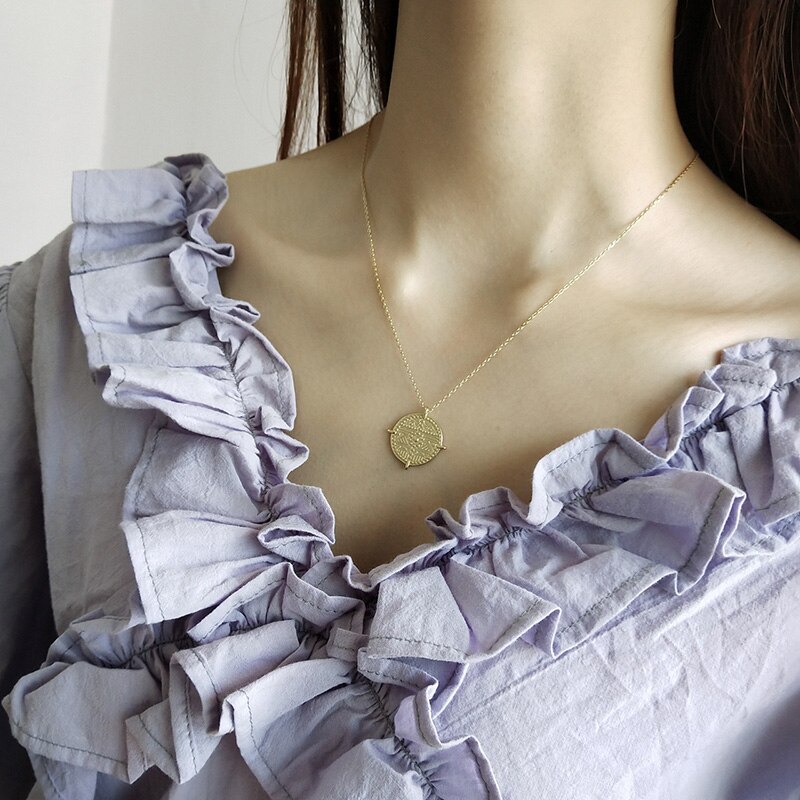 WTLTC-collier avec pendentif en argent Sterling 925, collier rond, ciel étoilé, breloque en forme de disque, bijoux célestes, de médaille, Chokers