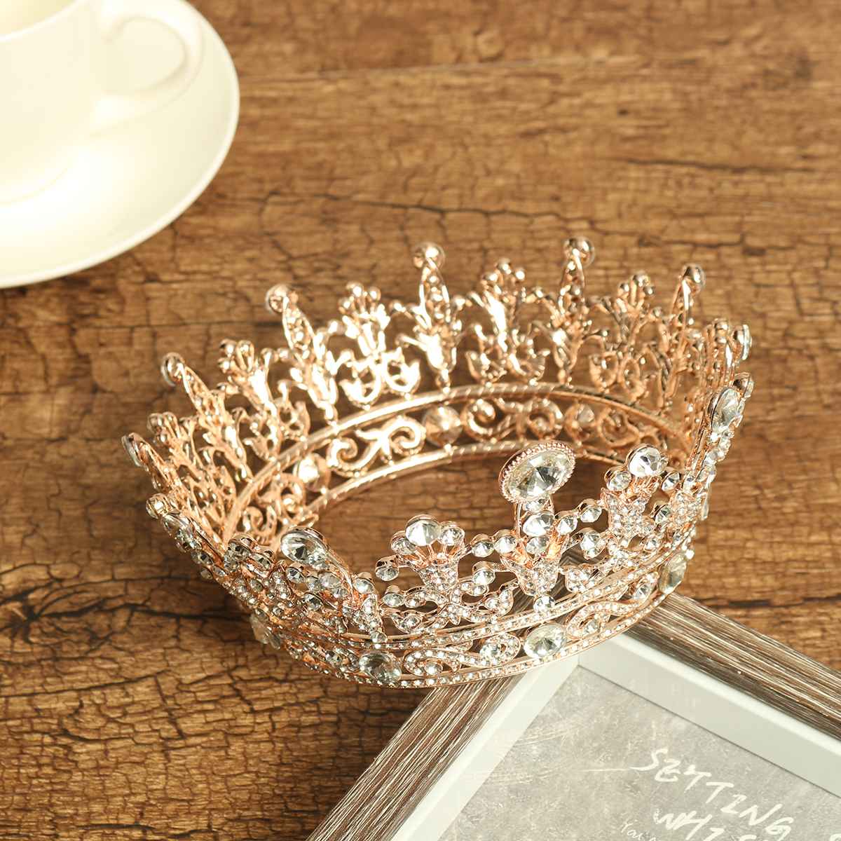 1X Tiara Crown Braut Strass Kristall Tiaras und Kronen Stirnband Mädchen Brautjungfer Hochzeit Haar Accessiories Haar Schmuck