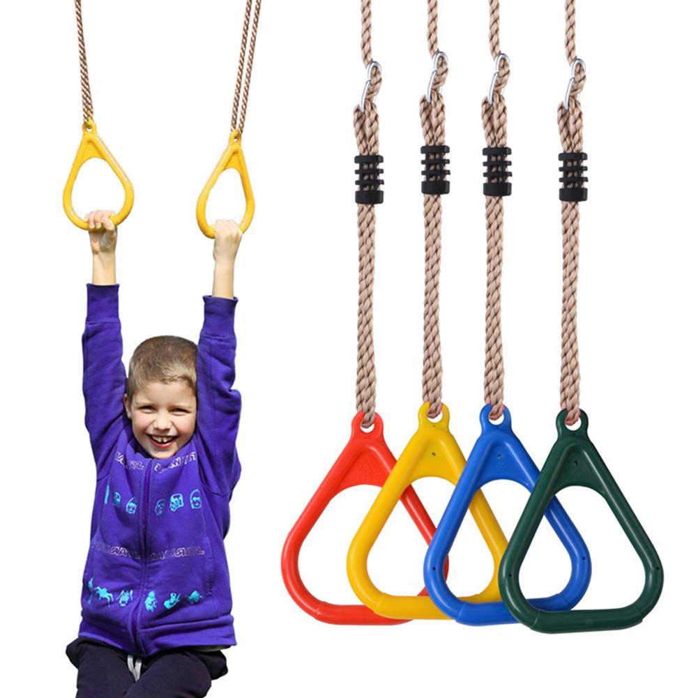 Children Trapeze Bar Pull Up Gym Rings Adjustable Plastic Fitness Pull-ups Indoor Outdoor Pull Ring Playground Swing Equipment