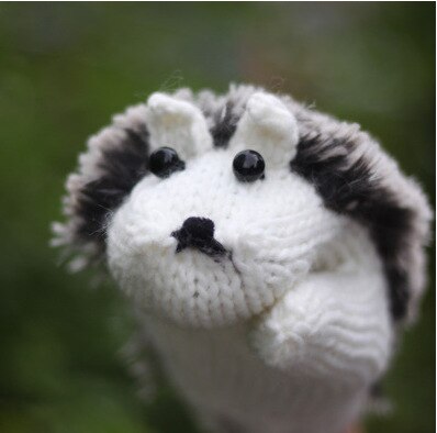 Sparsil kvinnor vinter tecknad handske igelkott handled stickade vantar varma tjocka handskar kvinnlig söta alla fingrar uppvärmda villus handskar: Vit