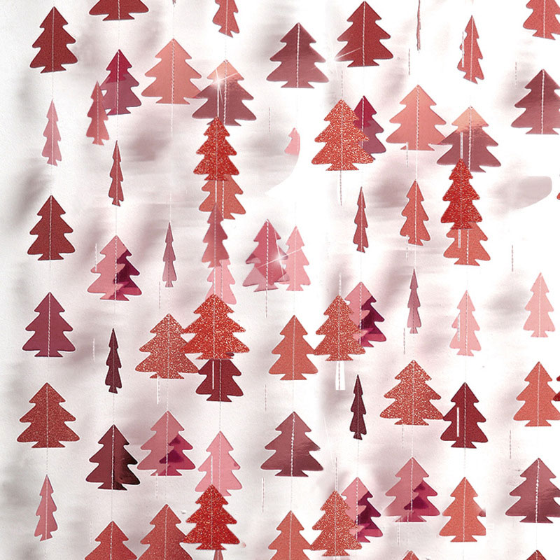 Guirnalda de árbol de Navidad de papel de 4m, adorno de Navidad, pancarta de pared, decoración colgante, bricolaje, boda, de cumpleaños, Navidad, Año