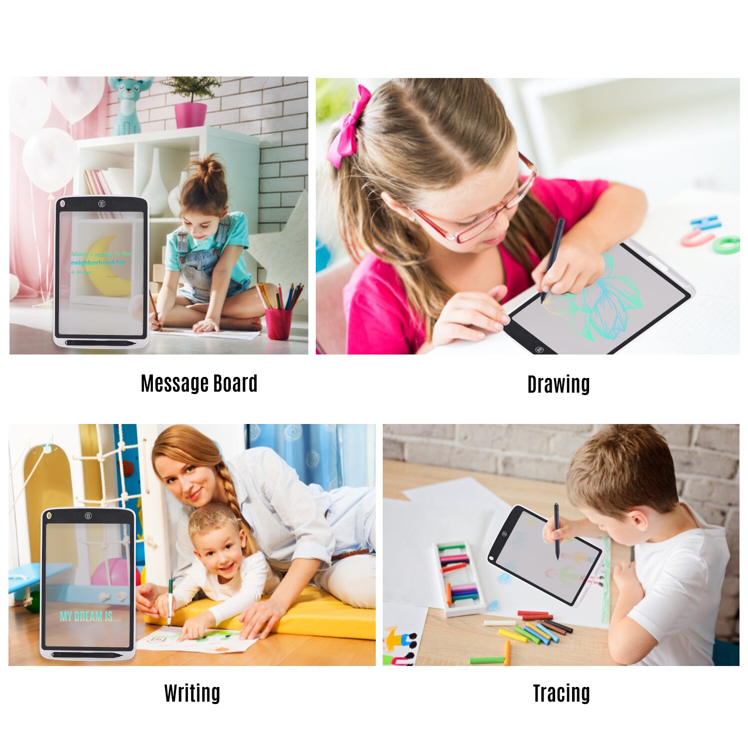 10 Inch LCD Writing Tablet Translucent Copy Drawing Board Digital Handwriting Pad Color Screen with Stylus Pen Lock Function