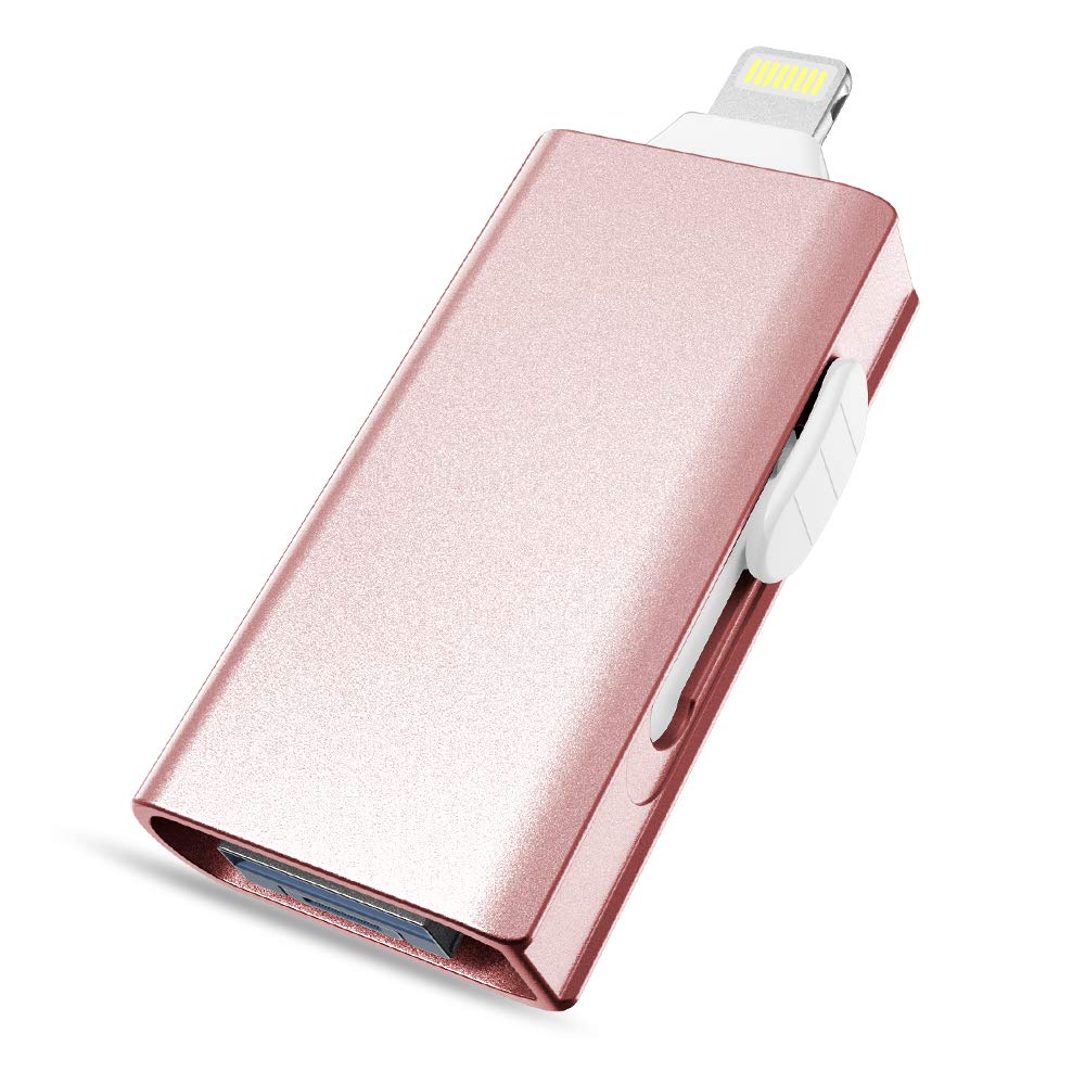 Usb Flash Drive For iPhone 6 6S 6Plus 7 7S 7P 8 8Plus XS iPad Lightning USB Memory Stick 128GB Pendrive for iOS External storage: 512GB / Rose Gold