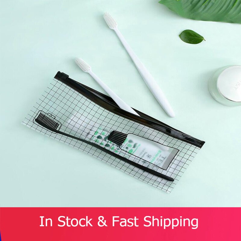 1PCS Transparent Toothbrush Cosmetic Bag Waterproof Sanitary Napkin Bath Cosmetic Bag Travel Makeup Bag Mask Organizer Storage