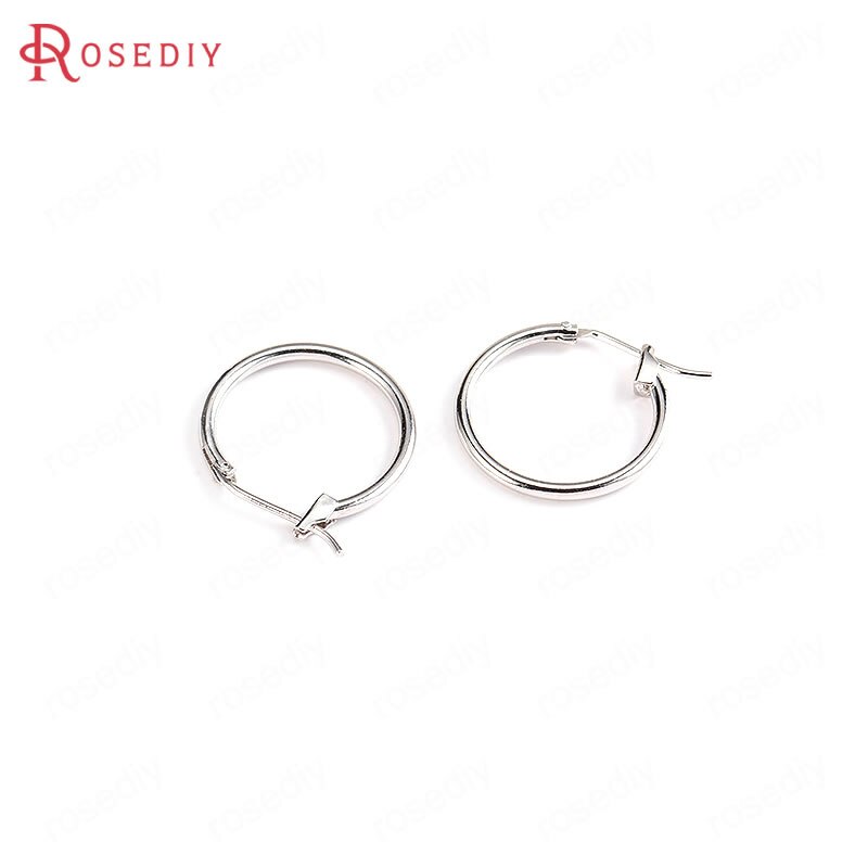 Boucles d'oreilles 10 pièces 18MM 24K couleur or plaqué laiton boucles d'oreilles cerceaux bricolage bijoux boucles d'oreilles trouvailles accessoires