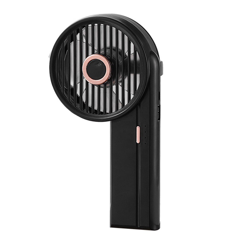 USBColorful Portable Handheld Fan Low Noise Multi-function Mini Rechargeable Adjustable Hand Free Cooling Fan With Power Bank: BK