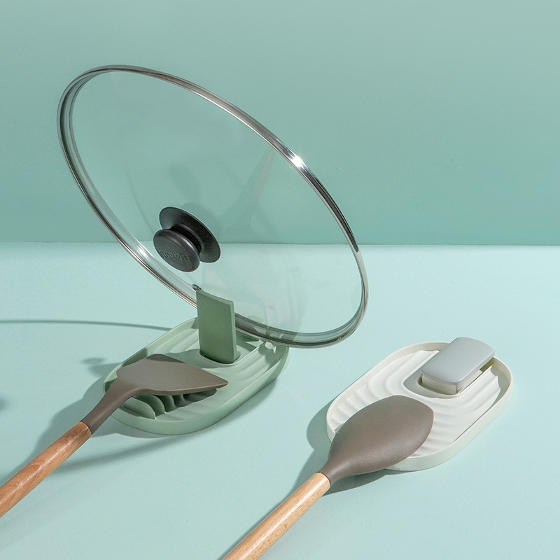 Porte-louche de cuisine, support de cuillère, organisateur d'ustensiles, porte-spatule, support de Pot couvercle, support de rangement en plastique porte-couvercle