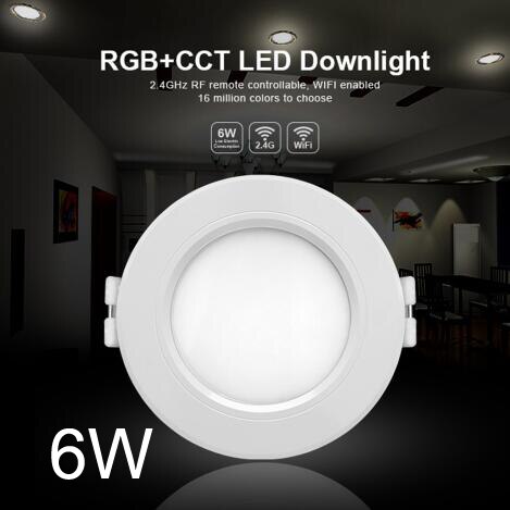 LED Panel Lamp Ultra Slim 6W 12W 15W WIFI RF Remote Round Concealed RGB CCT RGBW RGB White Lamp ceiling recessed downlight 220v: 6W panel light