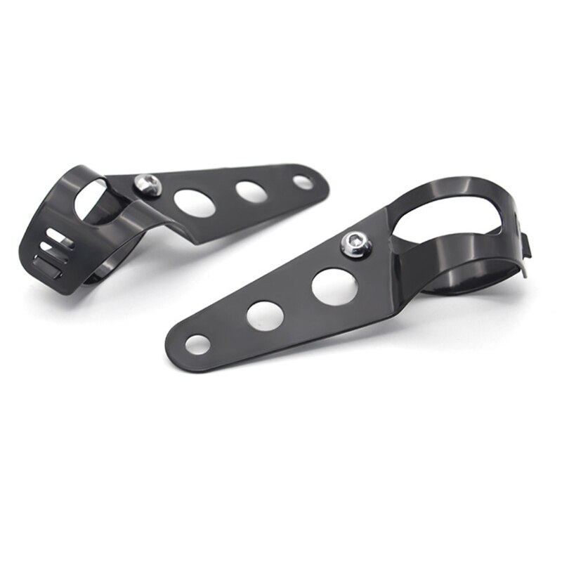 Koplamp Montage Beugel 35-43mm Motorfiets Koplamp Mount Beugel Vork Buis Klem Kit voor Chopper Cafe Racer default Zwart