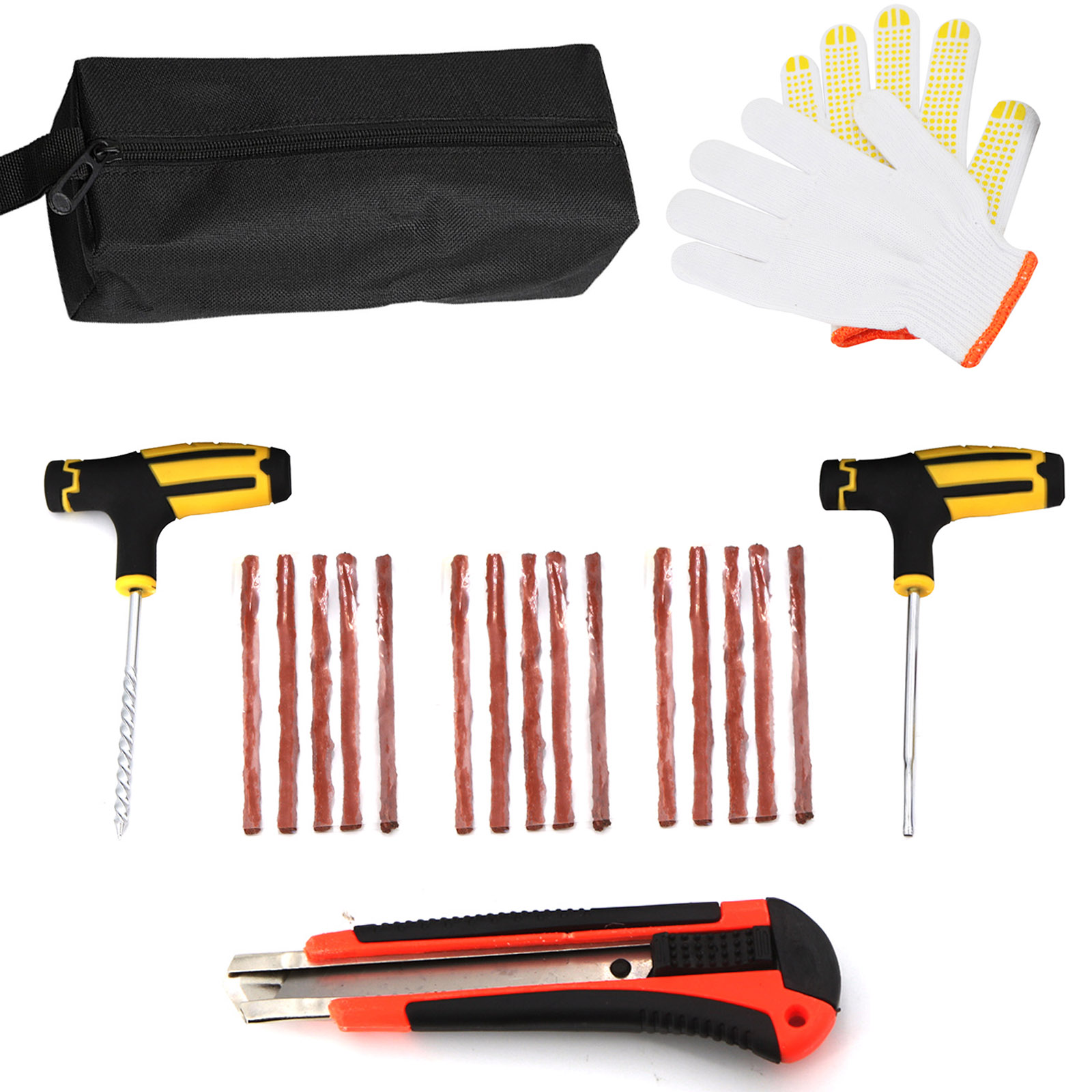 Auto Reifen Reparatur Tool Kit Auto Fahrrad Motorrad Hand Werkzeuge Tubeless Professionelle Reifenpannen Stecker Garage Reparatur Auto Zubehör: Black