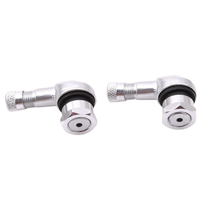 2 Pcs 90 Degree Angle Brass Air Tyre Valve Schrader Valve Stem For Auto Truck Motorcycle Car Accesspries: Silver