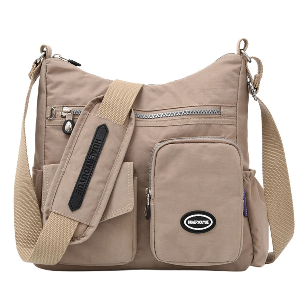 Women Handbag Nylon Casual Waterproof Ladies Shoulder Bags Travel Large Capacity girls Bag bolsa feminina bolsos mujer: Beige