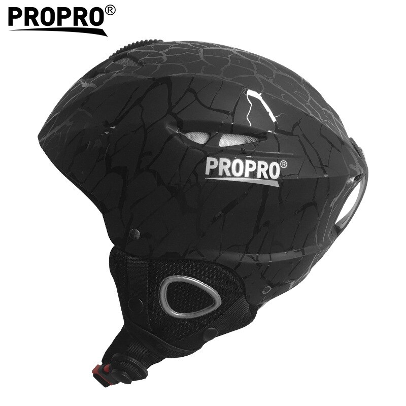 Mannen Vrouwen Skiën Helm Thermische Ademende Snowboard Sneeuwscooter Helm Kinderen Winddicht Ski Helm In-mold Schaatsen Helmen: Black / M(54-58)