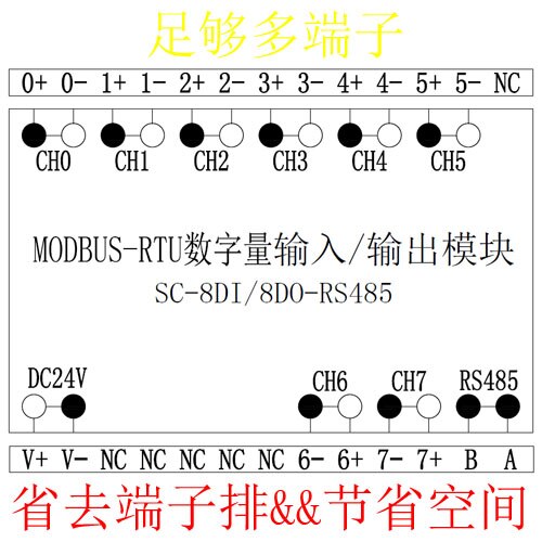 Modbus485 Acquisition Module RTU Remote IO PLC Digital Output