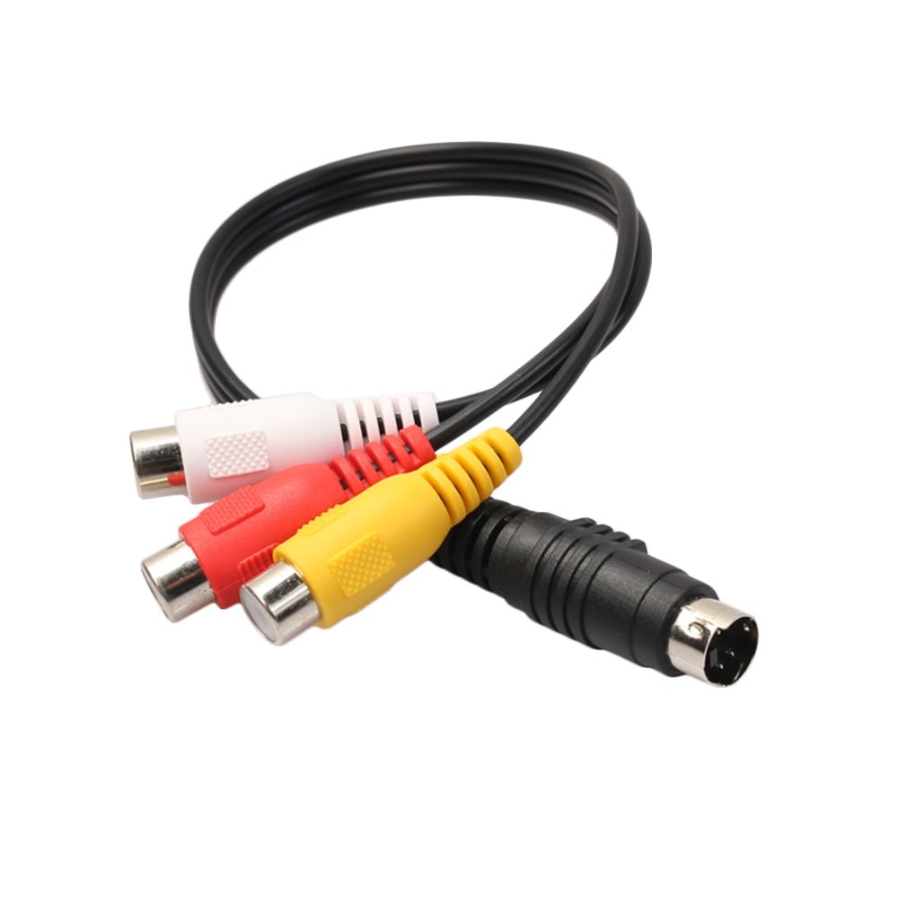 Audio Cable 4 Pin S-Video to 3 RCA Female TV Adapter Cable for Laptop with Female RCA Port and 4 Pin S-Video Port