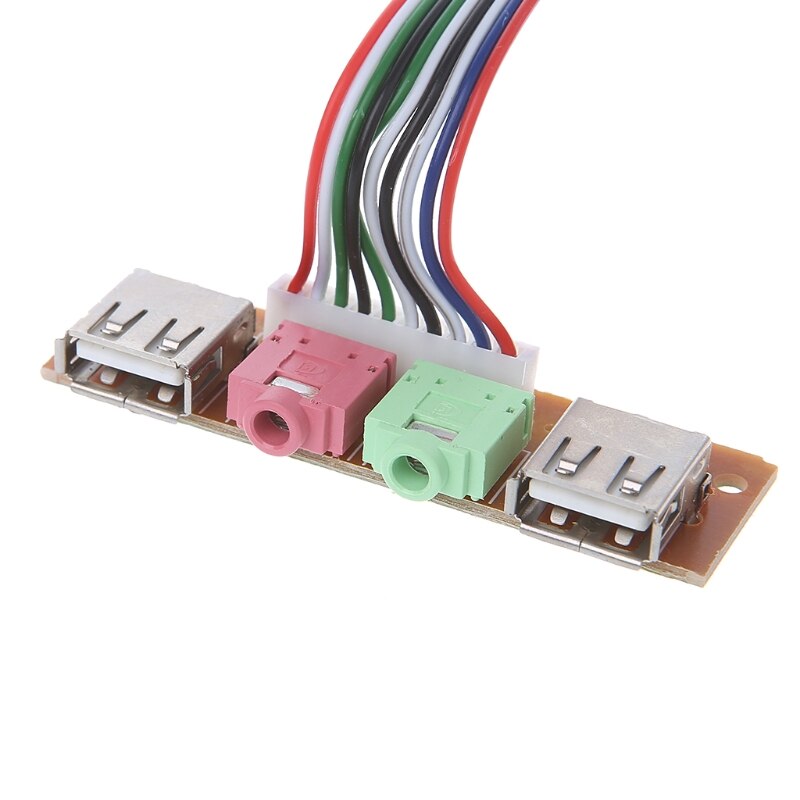 PC Computer Case Front Panel USB Audio Port Mic Earphone Cable