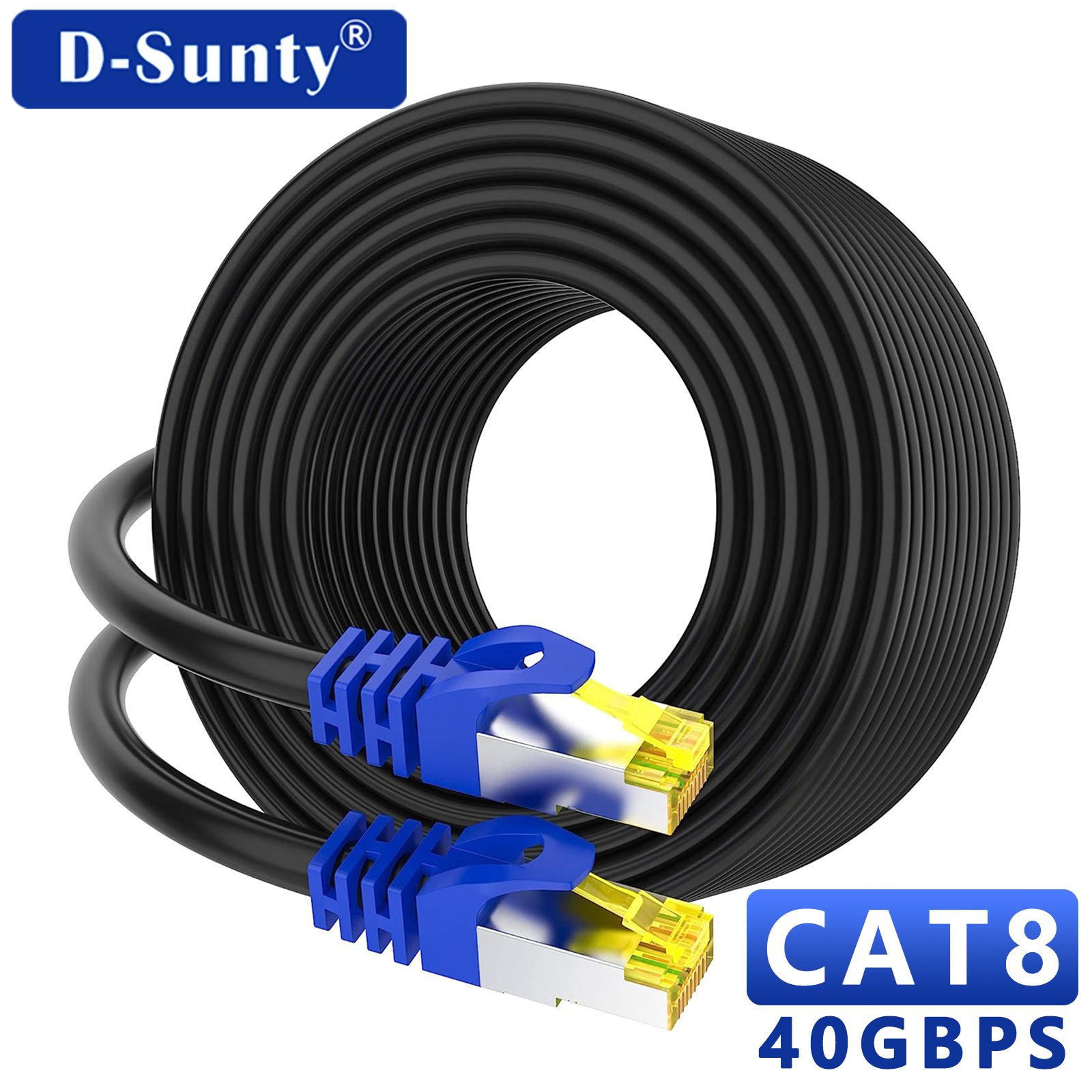 Cable Ethernet Cat 8 Cable exterior e interior 40Gbps 2000MHz SSTP RJ45 Cable de conexión de red de Internet de alta velocidad Ethernet Cat8