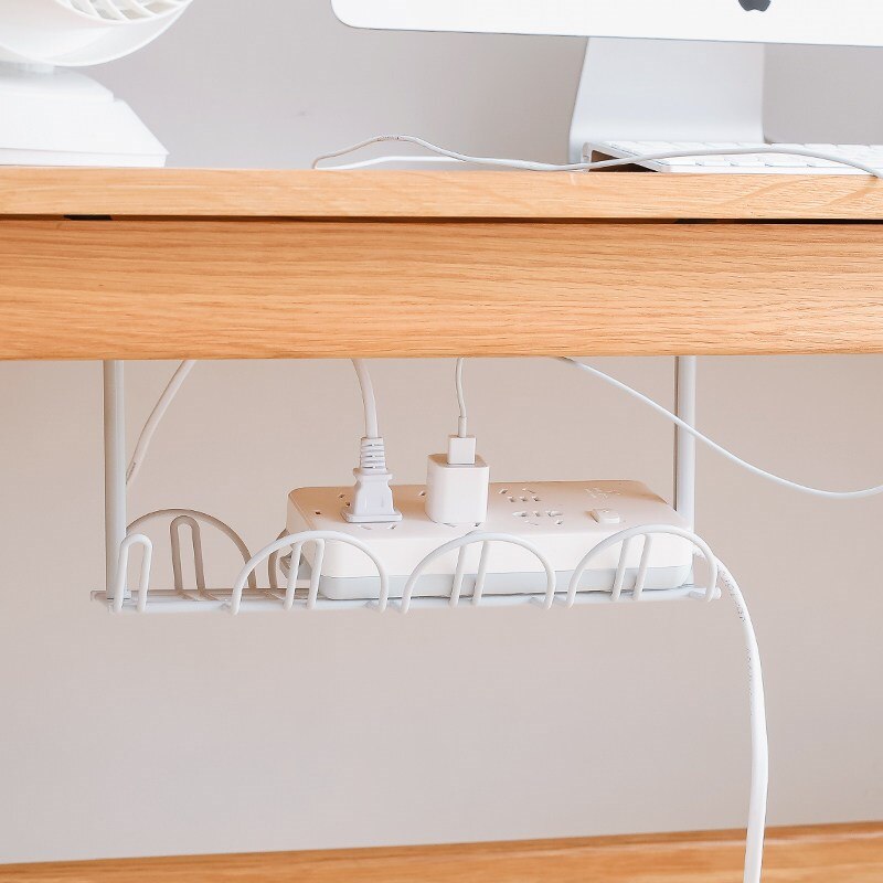 Plastic Hanging basket under desk storage rack cable management Office Wire protector Socket Holder kitchen shelf Home Organizer