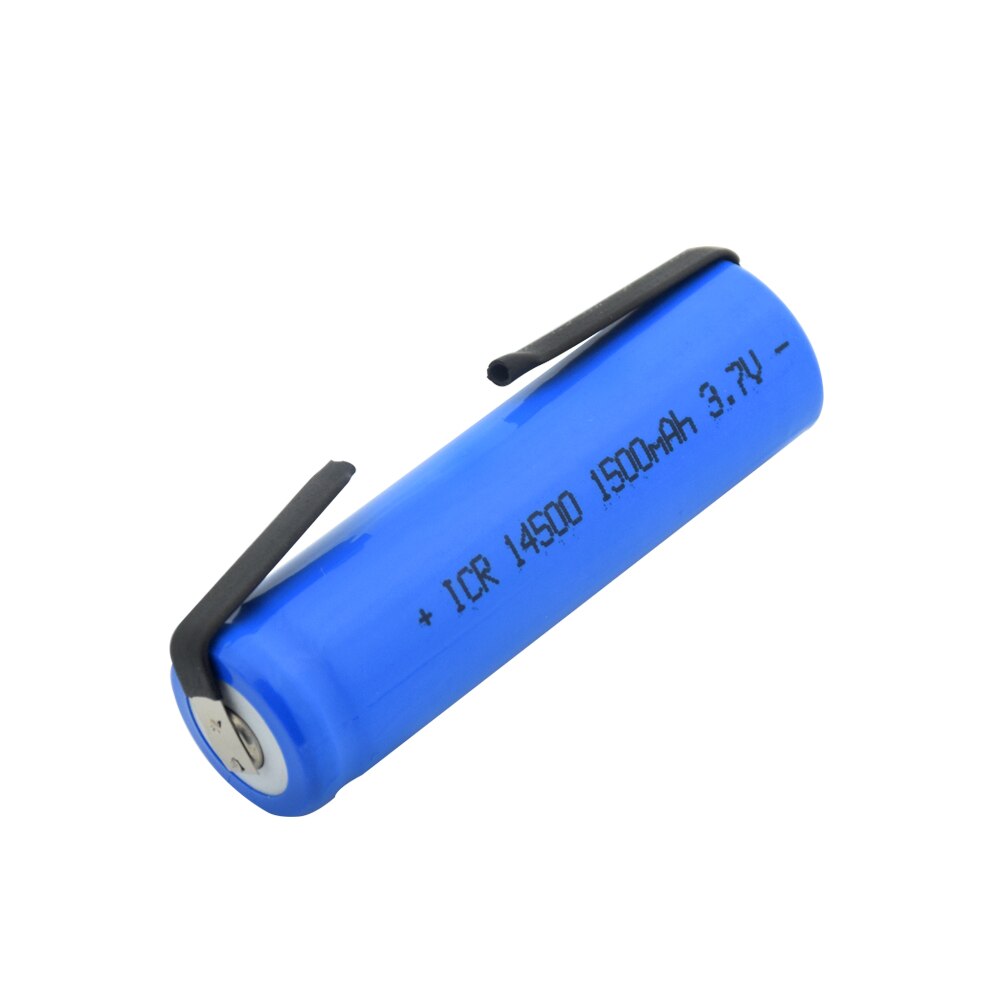 1/2/4 Pcs Rechargeable Lithium 14500 Battery With 2 DIY Tabs For LED Flashlight Remote Control 3.7V 1500mAh Li-ion Battery