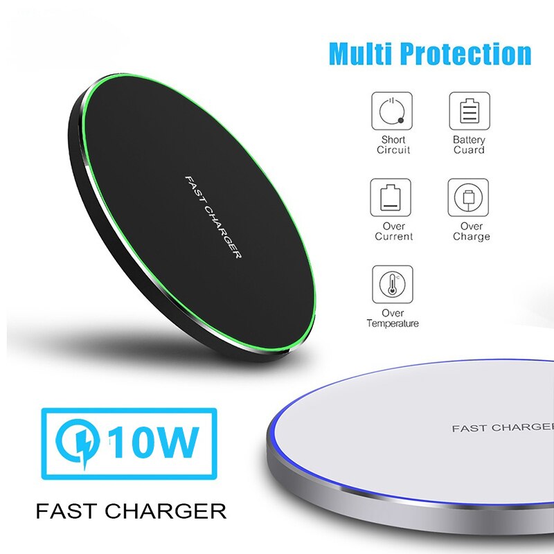 Qi Wireless Charger Pad For iPhone 11 Pro XS MAX XR X 10W Fast Charge Wireless Charging For Samsung S20 Note 20 Ultra S10 Plus