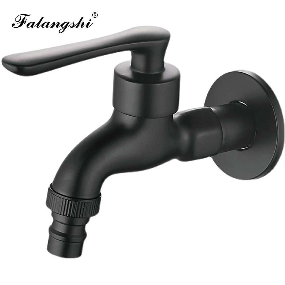 Black Bibcock Brass Faucet Outdoor Garden Taps for Washing Machine Laundry Cleaning Toilet Mop Faucet WB8511