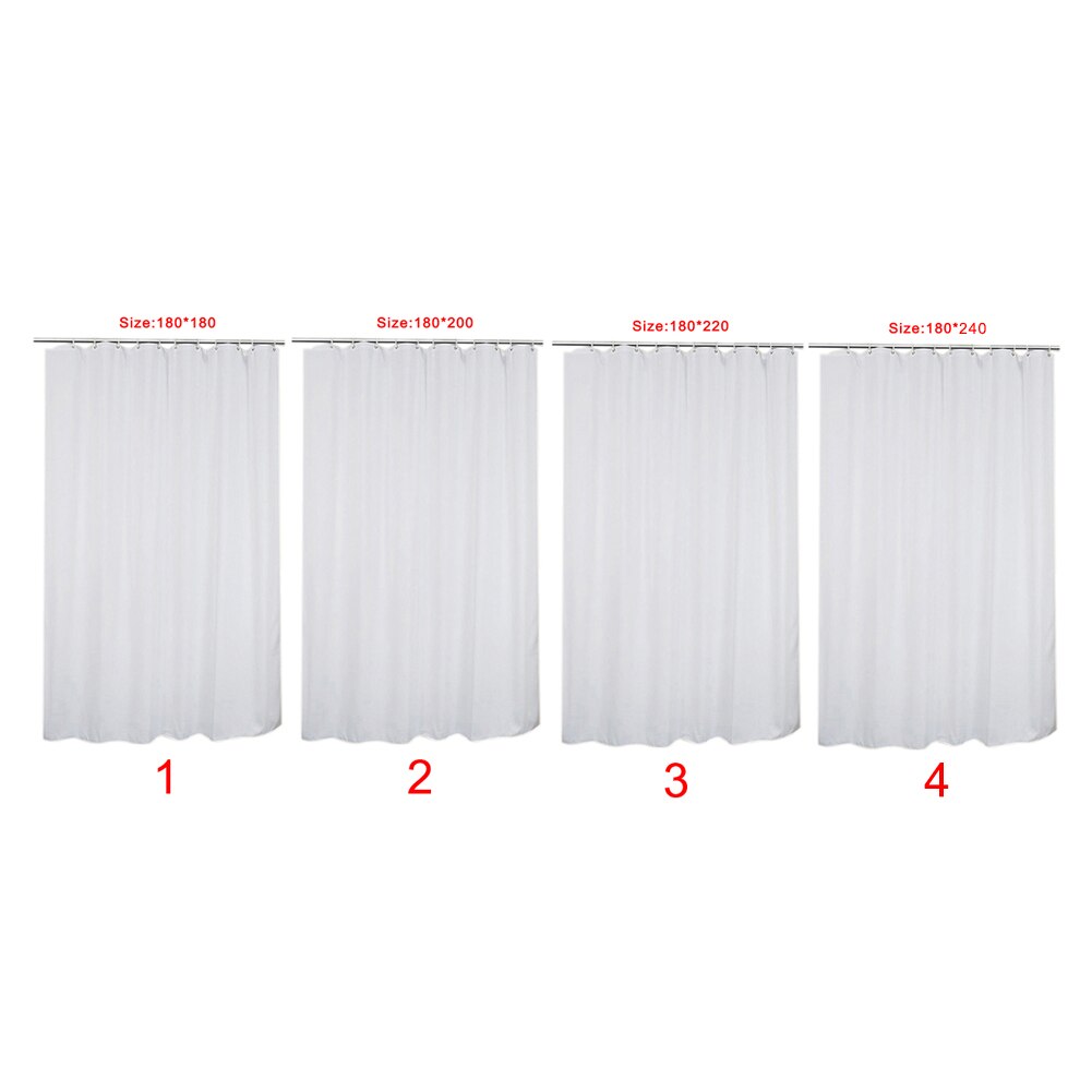Wasbaar Douchegordijn Bad Gordijn Extra Lange Extra Wide Plain Wit Waterdicht Met 12 Haken