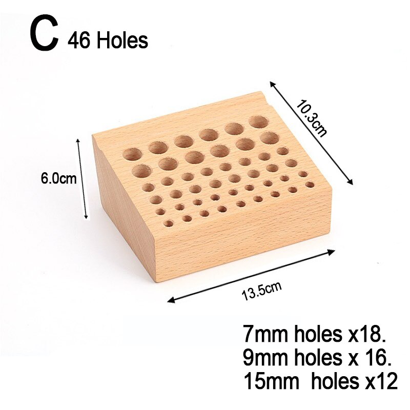 24/46/68/76/98 Holes Wooden Leathercraft Rack Stand DIY Carving Punching Tools Holder Organizer Storing Leather Tool Storage Box: C