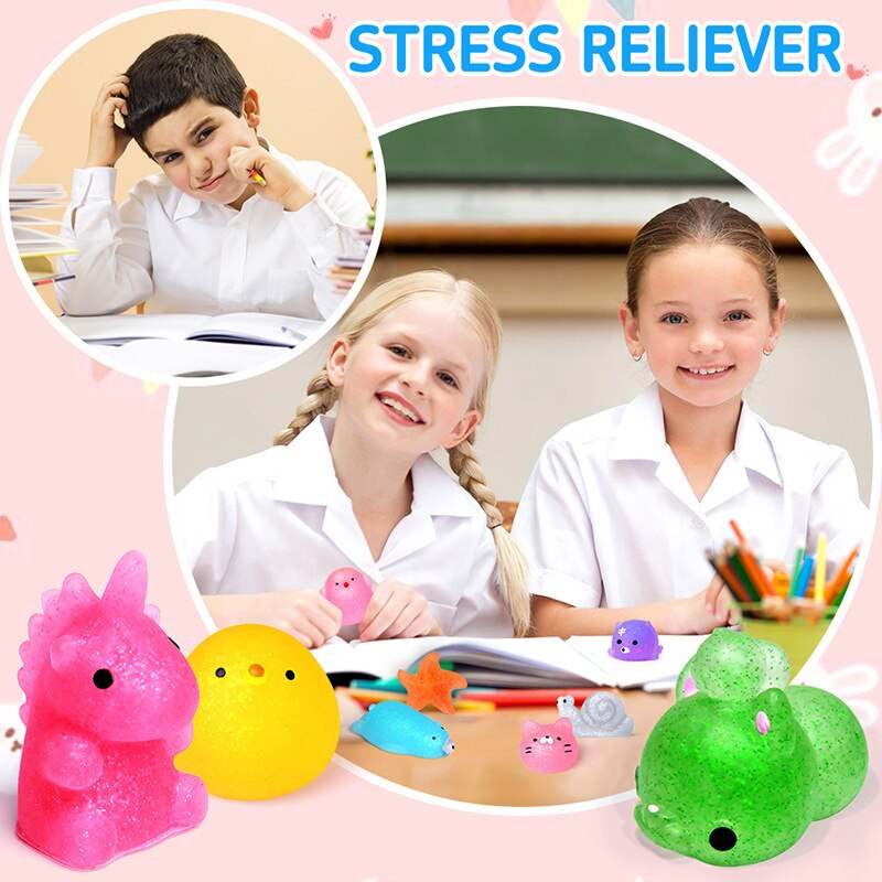 Boule de poudre anti-Stress pour enfants, grand jouet à paillettes spongieux Mochi Squishy Fidget sensoriel, Kawaii