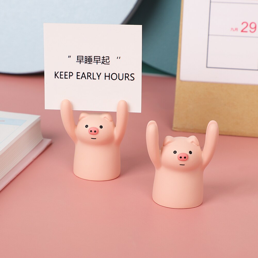 Jianuwu 1 stk sød tegneserie gris hæve hænder mappe desktop sød tegneserie pige hjerte lodret pendul note fotomappe ornamenter