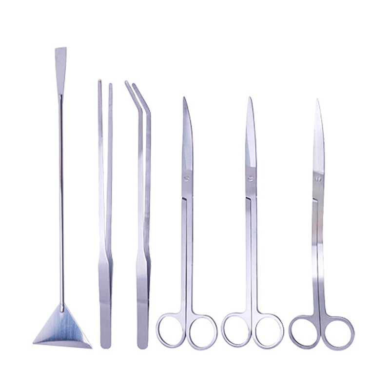 Aquarium Cleaning Tools Kit Fish Tank Aquatic Trimming Plant Tweezers Scissor Spatula Aqua Scaping Tools Stainless Steel