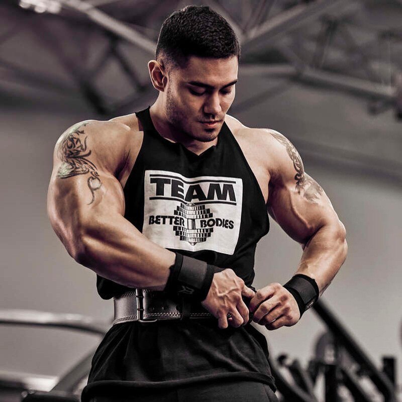 Gilet de Fitness en coton pour hommes, haut imprimé à la , décontracté, sangle fine, vêtements de sport pour la musculation