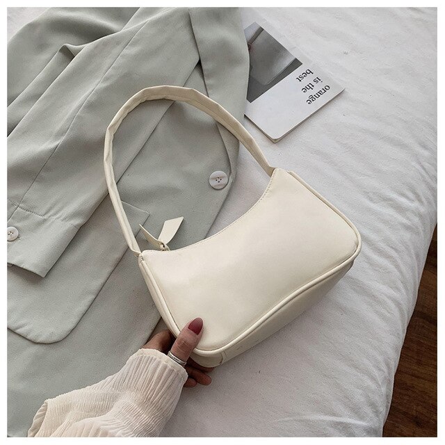 Retro Bags For Women Trendy Vintage Handbag Female Small Subaxillary Bags Casual Retro Mini Shoulder Bag: white