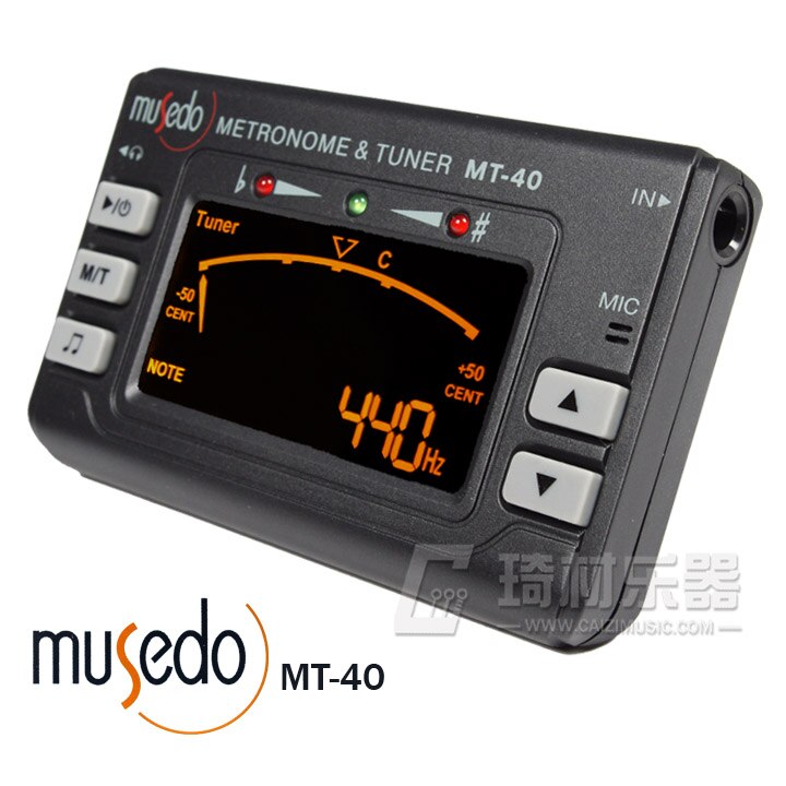 Musedo mt -40 3 in 1 metronoom + tuner + toongenerator gitaar/bas/viool/ukelele: Zwart