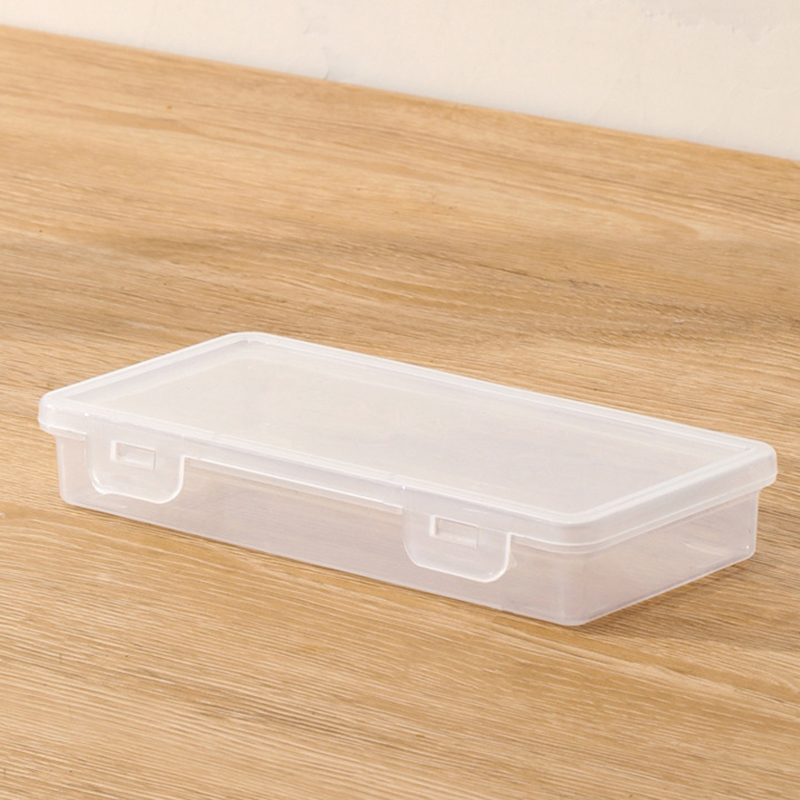 Transparent Large Capacity Plastic Pencil Box Stackable Translucent Clear Pen Box Storage Organizer Box Home Office Supplies: black