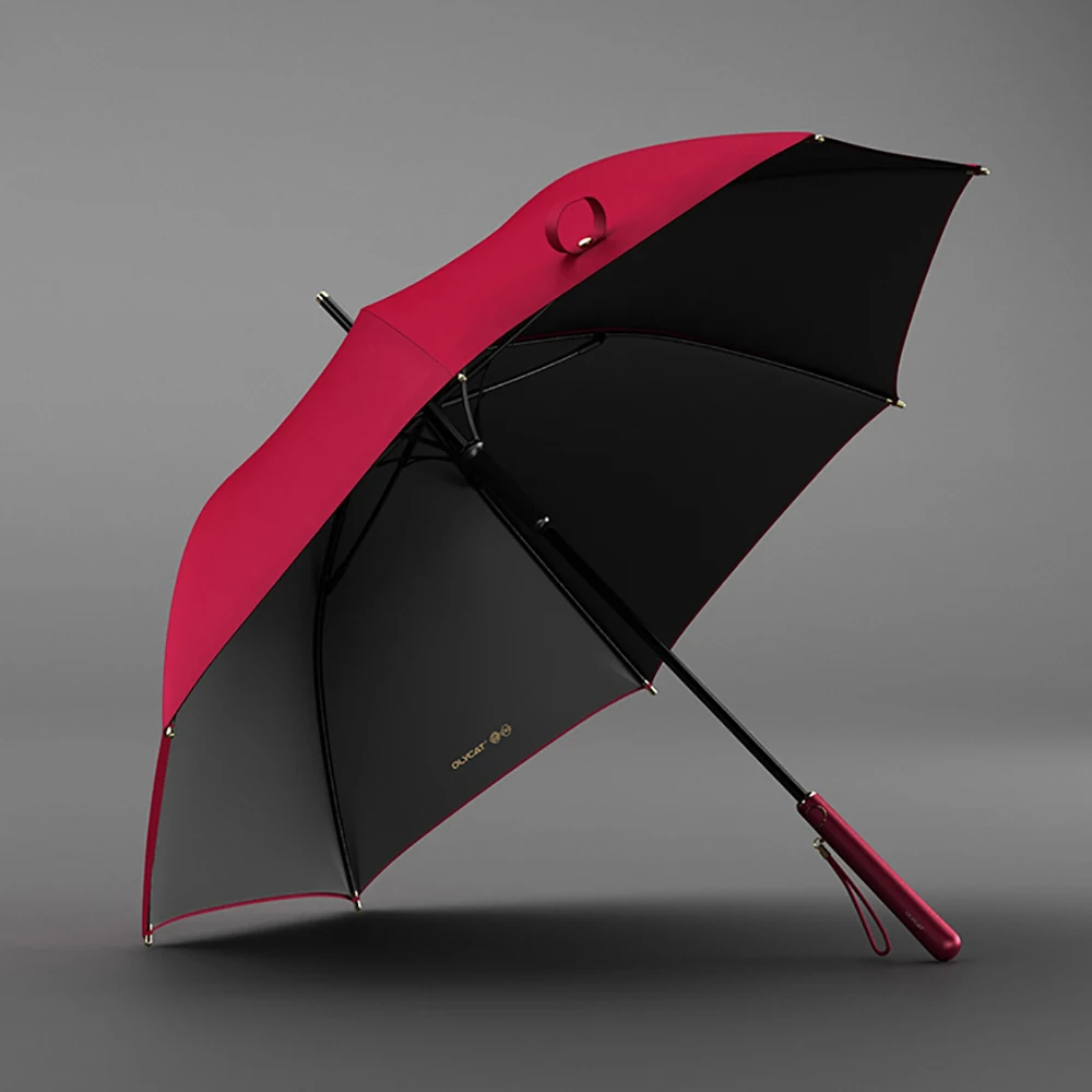 OLYCAT-paraguas de estilo coreano para mujer, sombrilla Simple Anti UV de mango largo, a prueba de viento, 8K, para viajes y Golf