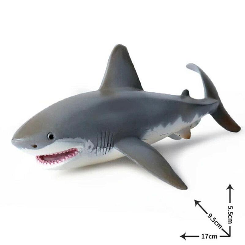 1 stk pvc simulation stor hvid haj statisk model legetøj ornamenter ocean world børnelegetøj