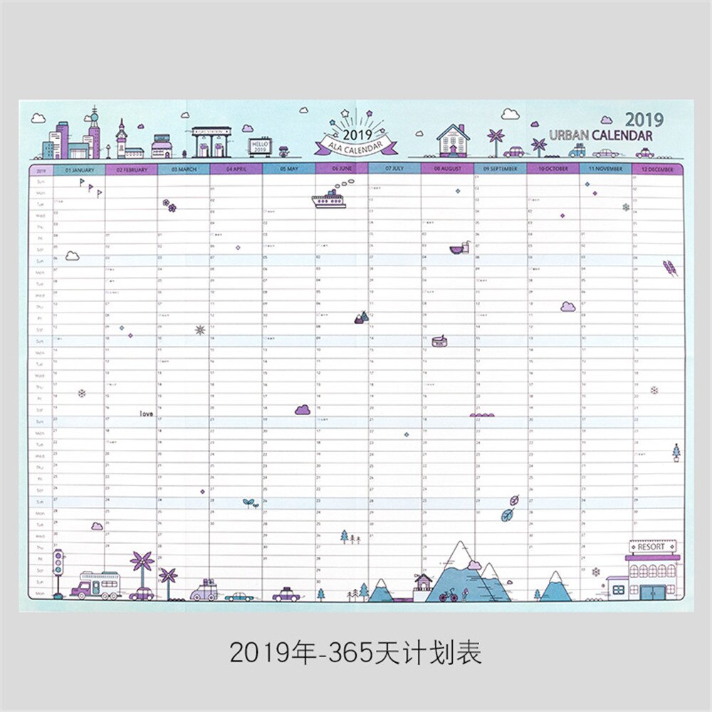 1PC Year Calendar Weekly Planner Monthly Agenda Organizer Desk Calendar Schedule Table Calendar Planner Multifunction