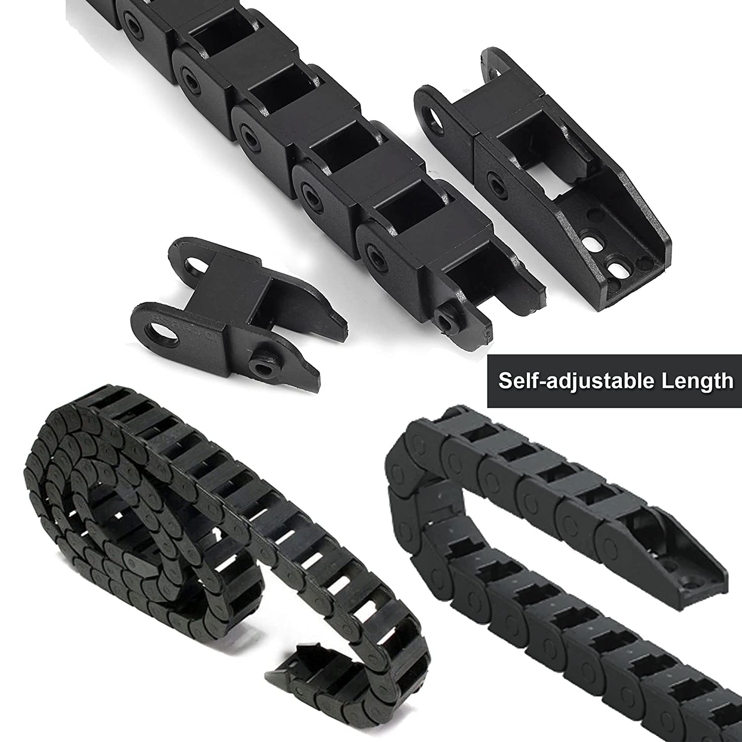 7 x 7mm 7*15mm 10 x 20/30/40 mm l1000mm kabeldrager med endekontakter til cnc-maskinverktøy