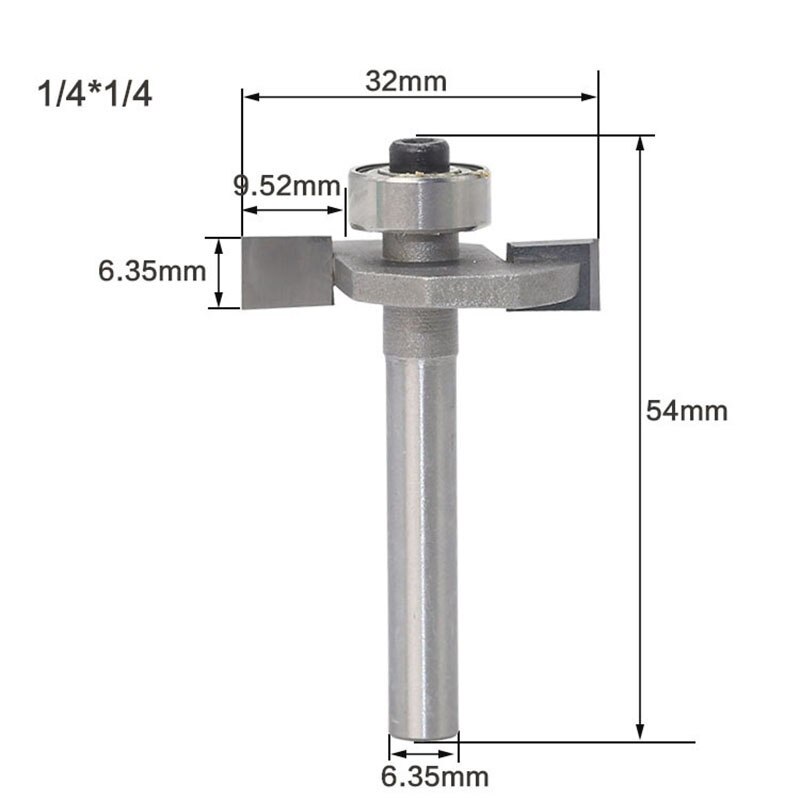 1Pc 1/4 "6.35Mm Schacht Frees Houtsnijwerk T-Type Biscuit Gezamenlijke Slot Cutter Voegwerk Steken router Bit Cutter Werken